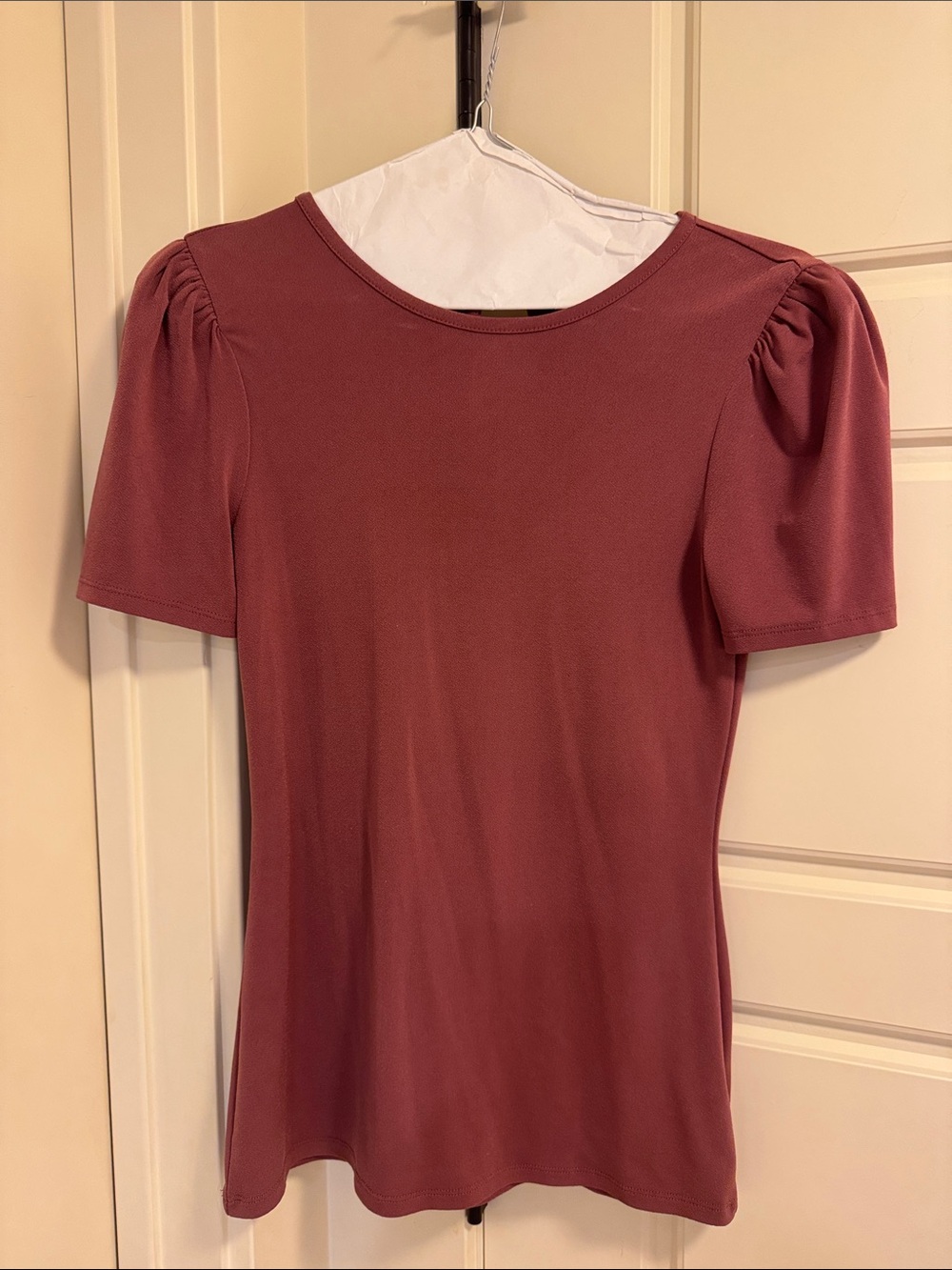 Express Puff Sleeve Crewneck Top - Dusty Rose